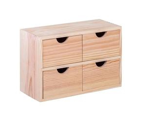Well Home Miniblock 4 cassetti in legno di pino