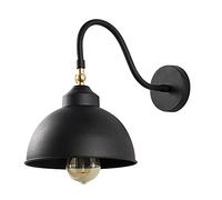 WELL HOME MOBILIARIO & DECORACIÓN Applique murale d'intérieur, Lampada da Parete Creativo Metallo, Lampada in metallo retrò, Nero 21x32x28 cm