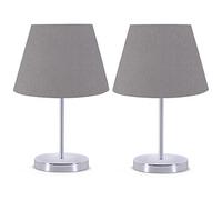 WELL HOME MOBILIARIO & DECORACIÓN Gioco 2 Lampade notturne da 37 cm. Grigio. Tipo E27 IP20 Max 60W (incandescenza) Max 20-25 W (basso consumo) Max 9-15W (LED)