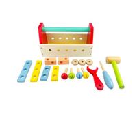 WELL HOME MOBILIARIO & DECORACIÓN Kit di attrezzi in legno per bambini: incoraggia la creatività e le abilità manuali, MDF, compensato e betulla 25x12x14cm