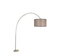WELL HOME MOBILIARIO & DECORACIÓN Lampada a piede con schermo dritto curvo cromata, collezione marrone Malaui, 40x40x220 cm, ESCOS E 27 MAX 60 W