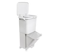 WELL HOME MOBILIARIO & DECORACIÓN Pattumiera a pedale selettiva, con doppio scomparto da 38 litri e manico a pedale (24 l + 14 l).