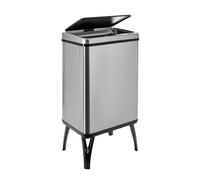 WELL HOME MOBILIARIO & DECORACIÓN Pattumiera intelligente con apertura automatica o contatto manuale da 40 l, 35,5 x 26 x 71,5 cm, colore grigio.