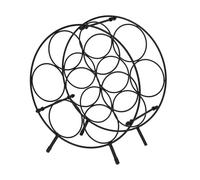 WELL HOME MOBILIARIO & DECORACIÓN Portabottiglie rotondo in metallo per 7 bottiglie, resistente ed elegante, per spazi ristretti o bar