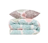 WELL HOME MOBILIARIO & DECORACIÓN Set copripiumino + 2 federe per cuscino 240 x 220 turchese salmone crema