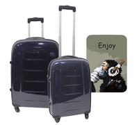 WELL HOME MOBILIARIO & DECORACIÓN Set di 2 valigie Trolleys con custodia protettiva 'Enjoy', multicolore, Valigie con 4 ruote e custodia protettiva