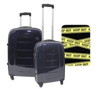 WELL HOME MOBILIARIO & DECORACIÓN Set di 2 valigie Trolleys con custodia protettiva 'Keep out', multicolore, Valigie con 4 ruote e custodia protettiva