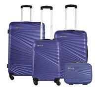 WELL HOME MOBILIARIO & DECORACIÓN Set di 4 valigie ABS rigide in blu future dusk, Blu Future, Set di valigie rigide