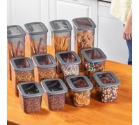 WELL HOME MOBILIARIO & DECORACIÓN Set di contenitori (12 pezzi) 100% plastica antracite 3 misure