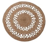 WELL HOME MOBILIARIO & DECORACIÓN Tappeto rotondo in juta intrecciata, motivo traforato a 2 righe, 90 cm