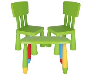 WELL HOME MOBILIARIO & DECORACIÓN Tavolino per Bambini Rettangolare Verde e 2 seggiolone, 2 sillas