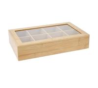 Well Home Organizer per tè in bambù con 8 scomparti e design dall'aspetto naturale