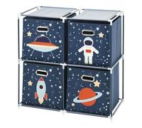 Well Home Scaffale cassettiera con 4 ripiani in metallo H.70cm