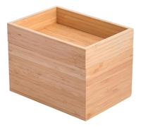 Well Home - Scatola organizer impilabile, 2 scomparti in bambù beige, versatile, ecologica e funzionale per trucchi, gioielli o scrivania