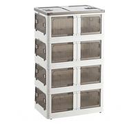 Well Home - Scatola portaoggetti pieghevole multifunzionale, colore bianco, 4 livelli, 85 l per livello, 340 l in totale