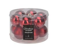 Well Home - Set di 12 palline di Natale colore rosso, Ø5 cm, lucide e opache