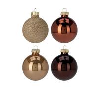 Well Home Set di 16 palline di Natale colore caffè Ø5 cm - Lucide e opache