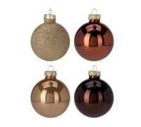 Well Home Set di 16 palline di Natale colore caffè Ø6 cm - Lucide e opache