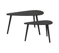 Well Home Set di 2 tavolini ausiliari a forma di goccia, eleganti e funzionali, colore nero