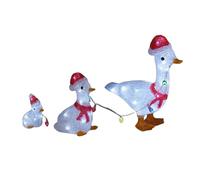 Well Home Set di 3 anatre decorative natalizie con luci LED bianche e timer