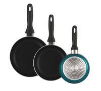 Well Home Set di 3 padelle Ø16Ø20Ø24 cm in alluminio pressato in blu metallizzato