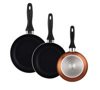 Well Home Set di 3 padelle Ø16Ø20Ø24 cm in alluminio pressato in bronzo metallizzato