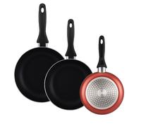 Well Home Set di 3 padelle Ø16Ø20Ø24 cm in alluminio pressato in rame metallizzato