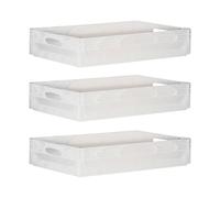 Well Home - Set di 3 scatole industriali trasparenti, 60 x 40 x 12 cm, in polipropilene, compatte e resistenti
