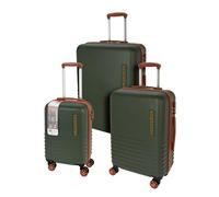Well Home Set di 3 valigie da 18'' 22'' e 26'' in ABS di colore verde con ruote doppie, Verde, Set di 3 valigie