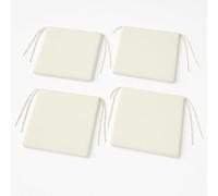 Well Home Set di 4 cuscini per sedie color ecru con lacci 40 x 40 cm