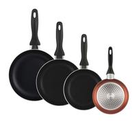 Well Home Set di 4 padelle Ø16Ø20Ø24Ø28 cm in alluminio pressato in bronzo metallizzato