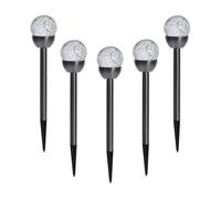 Well Home Set di 5 luci solari in acciaio inox Ø6 cm