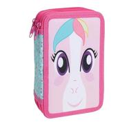 Well Home Set di cancelleria Dino Design Rosa: 18 pennarelli, 18 matite colorate e accessori essenziali