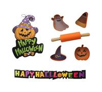 Well Home Set di Halloween: 5 pezzi da pasticceria + 1 statuette da appendere + 1 ghirlanda