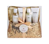 Well Home Set Regalo 4 Pezzi: Gel Doccia, Sali da Bagno, Lozione per il Corpo ed Esfoliante in Elegante Borsa Cosmetici