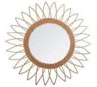 Well Home Specchio in rattan da sole con design affilato dall'esterno Ø50 cm