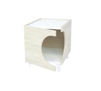 Well Home - Tavolino con foro per animali domestici, colore bianco, 50 x 40 x 40 cm