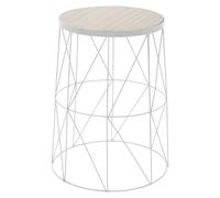 WELL HOME - Tavolino in metallo, colore: bianco, Ø28 x 37 cm