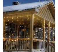 Well Home Tenda di luci con 400 luci a LED, bianco caldo, 300 x 100 cm