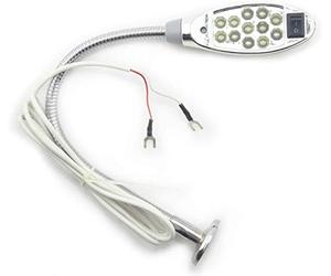 Well Made Tools - Faretto flessibile per macchina da cucire con base magnetica, 12 luci a LED, presa inglese a 3 poli inclusa