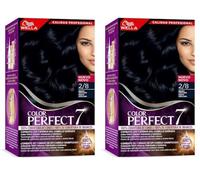 Wella Color Perfect - Colorazione permanente per capelli idratati e luminosi - Tono nero azzurro (Confezione da 2)