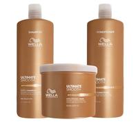 WELLA Kit Ultimate Smooth Shampoo 1000ml + Mask 500ml + Conditioner 1000ml