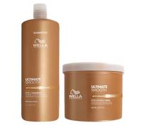 WELLA Kit Ultimate Smooth Step 1 Shampoo 1000ml + Step 2 Intense Mask 500ml