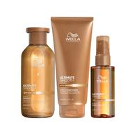 Wella Ultimate Smooth Shampoo 250ml Conditioner 200ml Oil Serum 100ml