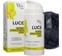 WELLBEAUTY Burro Struccante 100ml, Detergente Viso e Occhi, Airless, Panno Struccante, Anti-Pollution, Cleansing Balm, Doppia Detersione, Makeup Remover, Olio Di Cocco, Pelli Sensibili (singolo)