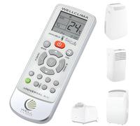 Wellclima® telecomando condizionatori portatili per Olimpia Splendid, adatto a Dolceclima ed altri, guida facile compresa con lista modelli e codice dedicato, torcia LED, elegante riutilizzabile
