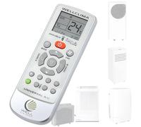 Wellclima® Telecomando per condizionatori portatili compatibile con Argo funziona con oltre 50 modelli, guida facile inclusa con lista modelli e codice dedicato, elegante, riutilizzabile, torcia LED