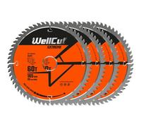 WellCut Lama per sega a tuffo, lama per sega circolare, smerigliatrice angolare, 165 mm x 60 T x 20 mm, confezione da 4