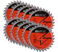 WellCut TCT - Lama per sega a tuffo, lama per sega circolare, smerigliatrice angolare, 165 mm x 28 T x 20 mm, confezione da 10