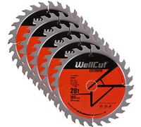 WellCut TCT Lama per sega a tuffo, lama per sega circolare, smerigliatrice angolare, 165 mm x 28 T x 20 mm, confezione da 5